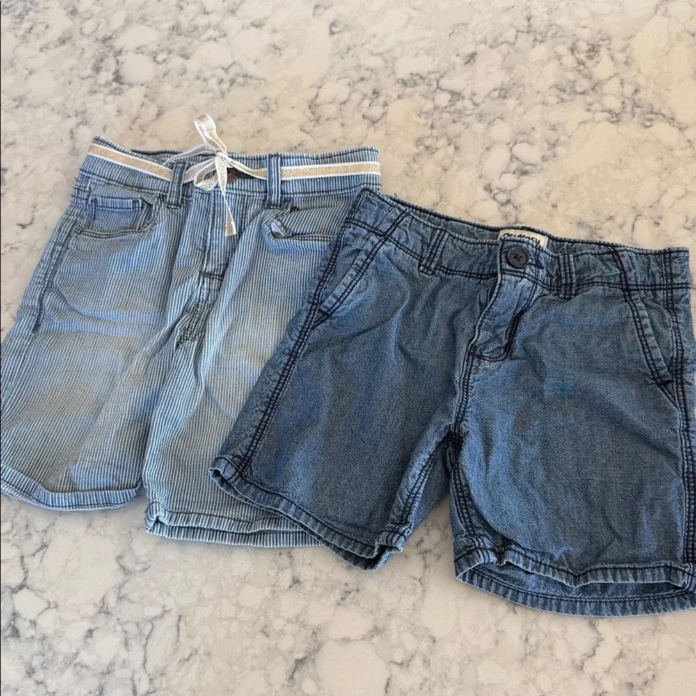Oshkosh b’gosh Denim Shorts and Gap Sleeveless Floral Ruffle Top Size 5T